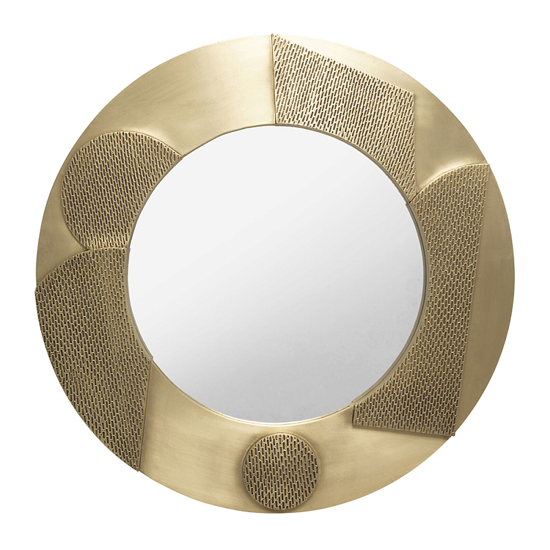 Зеркало золотое со вставками в виде геометрических фигур Зеркало Золотой в Тюмени | Loft Concept 