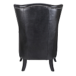 Кресло из натуральной кожи на 4-х деревянных ножках из массива бука Daniel Leather Armchair black варинант исполнения - 3 | Loft Concept в Тюмени