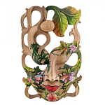 Маска деревянная резная расписная Tropical Paradise варинант исполнения - 3 | Loft Concept в Тюмени