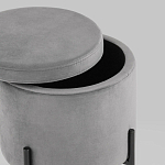 Серый пуф на черных ножках SANJAY варинант исполнения - 3 | Loft Concept в Тюмени