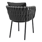 Стул мягкий с декором в виде плетеных лент на спинке и подлокотниках Semicircular Chair Decorated with Ribbons варинант исполнения - 10 | Loft Concept в Тюмени