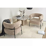Кресло полукруглое мягкое с буклированной обивкой Armchair with Boucle Upholstery варинант исполнения - 4 | Loft Concept в Тюмени