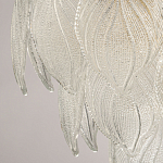 Люстра на цепи с прозрачными стеклянными подвесками в виде листьев Textured Glass Chandelier варинант исполнения - 8 | Loft Concept в Тюмени