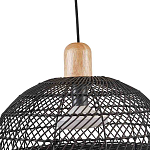 Подвесной светильник с округлым абажуром из черного ротанга Wicker Furniture варинант исполнения - 4 | Loft Concept в Тюмени