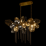 Люстра подвесная с 22-мя гранёными стеклянными плафонами с вертикальными подвесками Gilded Mirage  варинант исполнения - 6 | Loft Concept в Тюмени