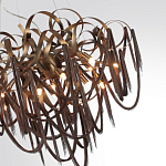 Люстра подвесная с объемной композицией из скрученных лент и металлических цепочек Atlantis Chain варинант исполнения - 3 | Loft Concept в Тюмени