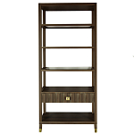 Стеллаж Elsa Dreams Walnut со стеклянными полками и ящиком варинант исполнения - 7 | Loft Concept в Тюмени