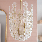 Подвесной светильник декорированный цветами из стекла Lightness of Flowers варинант исполнения - 4 | Loft Concept в Тюмени