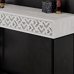 Консоль напольная пыльного белого цвета с выдвижным ящиком с резным орнаментом HEATON CONSOLE OAK варинант исполнения - 4 | Loft Concept в Тюмени