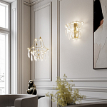 Люстра подвесная из металла с хрустальными подвесками прозрачного цвета Quasar 41 варинант исполнения - 7 | Loft Concept в Тюмени