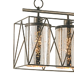 Люстра прямоугольная с 5-ю плафонами из стекла с узором Translucent Pattern варинант исполнения - 1 | Loft Concept в Тюмени