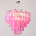 Элитная Люстра Textured Glass Pink Chandelier Ярко Розовое стекло варинант исполнения - 4 | Loft Concept в Тюмени