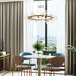 Дизайнерская кольцевая люстра с гирляндой внутри стеклянных сферических плафонов Iona Garland Chandelier 25 варинант исполнения - 3 | Loft Concept в Тюмени