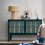 Комод для посуды из ротанга Felice Rattan Green варинант исполнения - 6 | Loft Concept в Тюмени