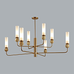 Люстра на штанге с 8-ю цилиндрическими матовыми плафонами и шарами из камня Orb Essence варинант исполнения - 10 | Loft Concept в Тюмени