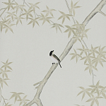 Обои ручная роспись Summer Night Blossom Colourway SC-122 on Bleached white dyed silk варинант исполнения - 1 | Loft Concept в Тюмени