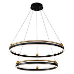 Люстра подвесная с двумя кольцами черного и золотого цвета Ring Horizontal варинант исполнения - 1 | Loft Concept в Тюмени