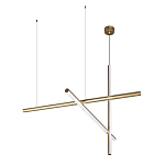 Люстра с 3-мя  пересекающимися цилиндрическими плафонами на тонких тросах Trumpet tube варинант исполнения - 4 | Loft Concept в Тюмени