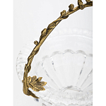 Чаша из прозрачного стекла на ножке с бронзовой ручкой в виде ветки Eden Garden варинант исполнения - 5 | Loft Concept в Тюмени