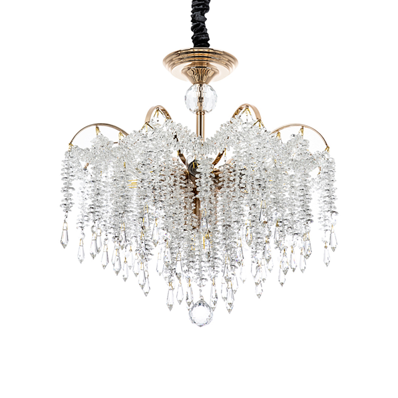 Люстра с хрустальными подвесками Crystal Classic Fairytree Chandelier 12 Золотой Прозрачное Стекло в Тюмени | Loft Concept 
