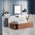 Настенное зеркало квадратной формы в черной металлической раме CORNER MIRROR BLACK варинант исполнения - 2 | Loft Concept в Тюмени