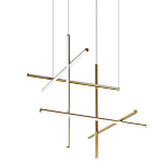 Люстра с 6-ю  пересекающимися цилиндрическими плафонами на тонких тросах Trumpet tube варинант исполнения - 1 | Loft Concept в Тюмени