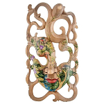 Маска деревянная резная расписная Tropical Paradise варинант исполнения - 4 | Loft Concept в Тюмени