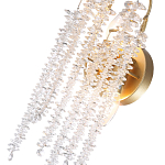 Бра с хрустальными прозрачными подвесками и круглым основанием золотого цвета FAIRYTREE Light варинант исполнения - 2 | Loft Concept в Тюмени