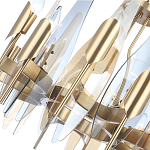 Люстра с вертикальными стеклянными элементами и металлическим каркасом цвета Латунь Vertical Glass варинант исполнения - 3 | Loft Concept в Тюмени