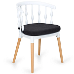 Пластиковый стул на ножках из массива бука Ferret Spiral White варинант исполнения - 7 | Loft Concept в Тюмени