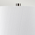 Настольная лампа с круглым фарфоровым основанием ручной работы с покрытием глазурью и белым абажуром из искусственного шелка Elstead Lighting варинант исполнения - 3 | Loft Concept в Тюмени