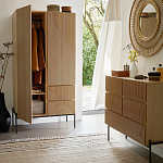 Шкаф с геометрическим рисунком на дверцах Anders Dark Wood варинант исполнения - 6 | Loft Concept в Тюмени