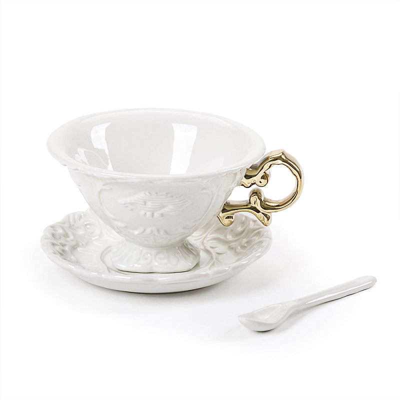 Чайная пара Seletti I-Tea Gold Белый Золотой Чайная пара Seletti I-Tea Gold Белый Золотой в Тюмени | Loft Concept