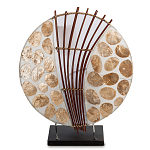 Настольная лампа из перламутра и дерева на подставке Indonesian Shell варинант исполнения - 1 | Loft Concept в Тюмени