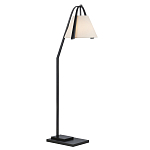 Торшер с черным каркасом и белым тканевым абажуром в форме конуса Stylish Solution варинант исполнения - 1 | Loft Concept в Тюмени