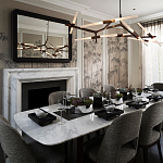 Обои ручная роспись Distant Bamboo Special Colourway on Lead Grey dyed silk варинант исполнения - 1 | Loft Concept в Тюмени