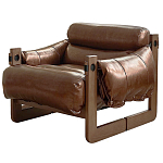 Кресло-диван кожаное на деревянном каркасе Medieval Furniture варинант исполнения - 7 | Loft Concept в Тюмени