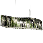 Линейная люстра изогнутой формы с хрустальными подвесками Crystal Art Chrome Green Linear Chandelier варинант исполнения - 1 | Loft Concept в Тюмени