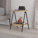 Стол приставной с 2-мя круглыми столешницами из дерева ESSEL OAK варинант исполнения - 6 | Loft Concept в Тюмени