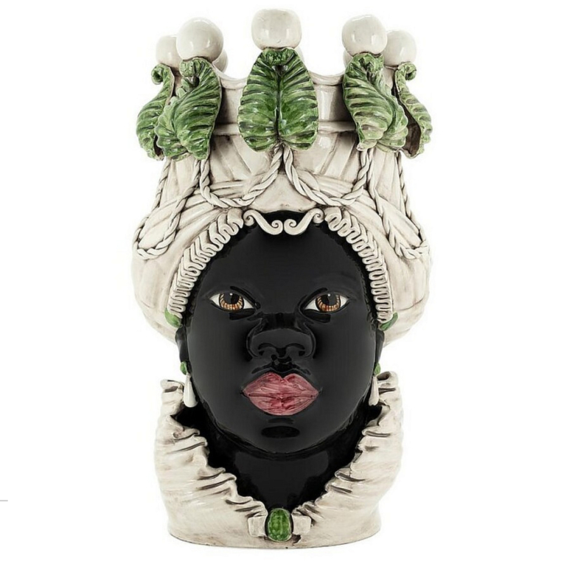 Ваза Abhika Vase Moro Lady Big With Candleholderr dark green Мульти в Тюмени | Loft Concept 