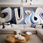 Арт-объект ручной работы Blue Abstraction из 4-х панелей варинант исполнения - 1 | Loft Concept в Тюмени