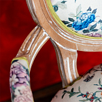 Полукресло из массива бука бежевое с изображением птиц и цветов Beige Green Chinoiserie Garden Chair варинант исполнения - 3 | Loft Concept в Тюмени