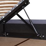 Кровать двуспальная серая с основанием из массива дерева с мягким изголовьем Velour Beds варинант исполнения - 3 | Loft Concept в Тюмени