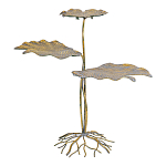 Столик приставной с тремя столешницами Тропические листья Tropical Forest gold варинант исполнения - 1 | Loft Concept в Тюмени