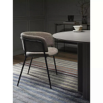 Стул полукруглый с каркасом из металла и мягким сиденьем и спинкой Soft Chenille варинант исполнения - 5 | Loft Concept в Тюмени