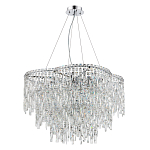 Люстра подвесная с хрустальными подвесками и металлическим основанием цвета Хром Ludivine Lighting варинант исполнения - 1 | Loft Concept в Тюмени