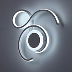 Бра белого цвета с изогнутыми световыми линиями и круглым основанием Luke Lampco Tracer Lamp варинант исполнения - 3 | Loft Concept в Тюмени