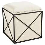 Пуф бежевый с черной металлической рамой Beige Pouf варинант исполнения - 4 | Loft Concept в Тюмени