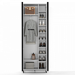 Двухдверный шкаф белого цвета Strict Lines варинант исполнения - 4 | Loft Concept в Тюмени