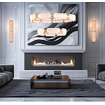 Люстра с 2-мя кольцами с текстурным природным рисунком IceFlame варинант исполнения - 6 | Loft Concept в Тюмени